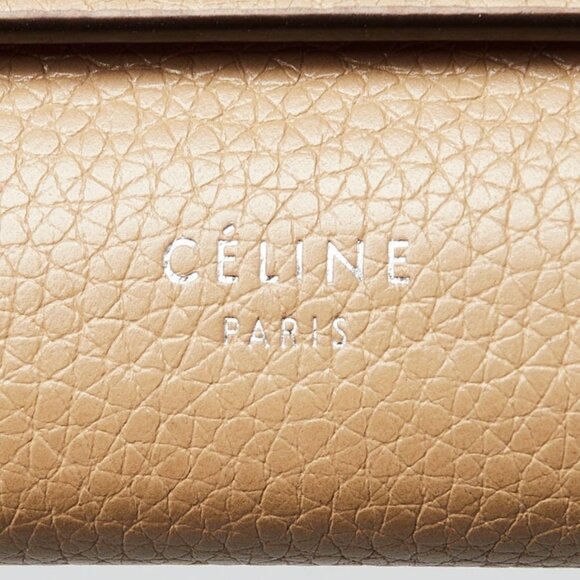 Celine Beige Drummed Leather Large Flap Multifunction Wallet - Picture 7 of 11